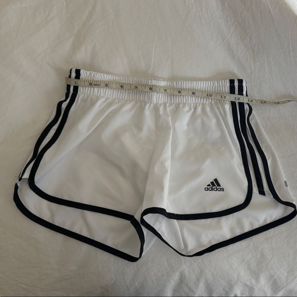 Adidas White Running Shorts with Black Trim